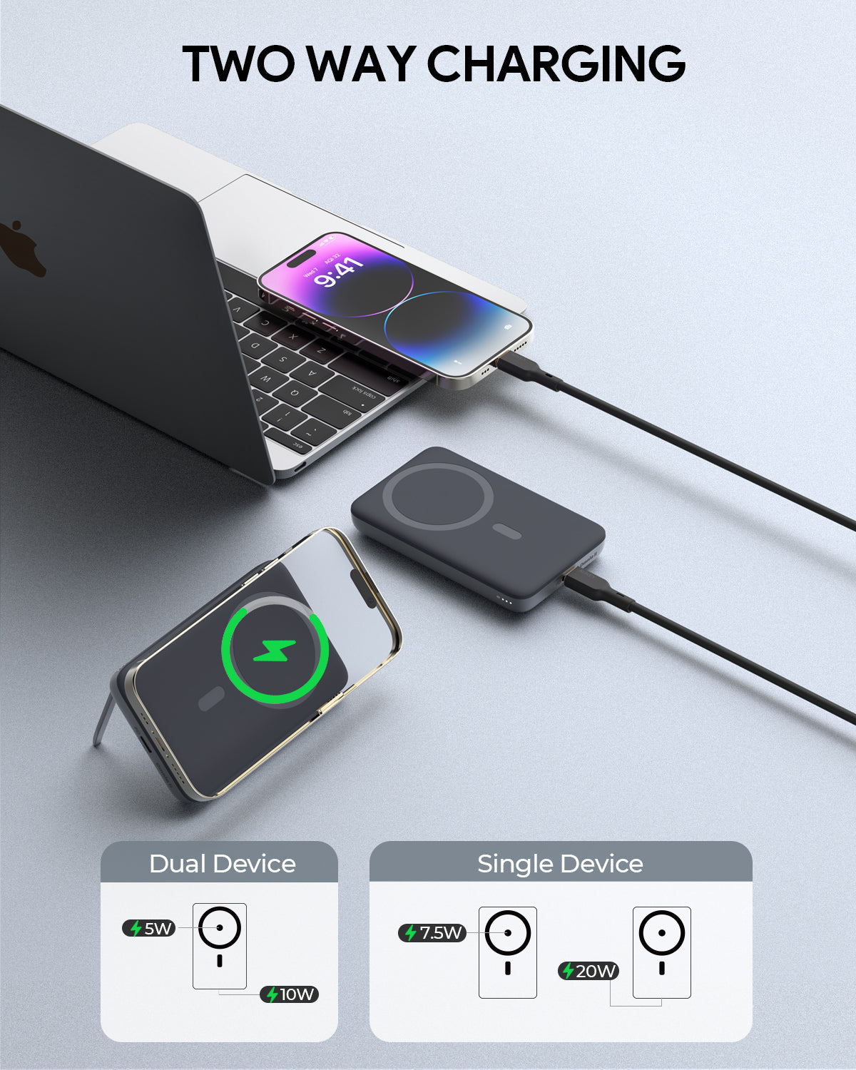AUKEY MagFusion 6700 6700mAh Magnetic Wireless Charging Power Bank PB-MS01
