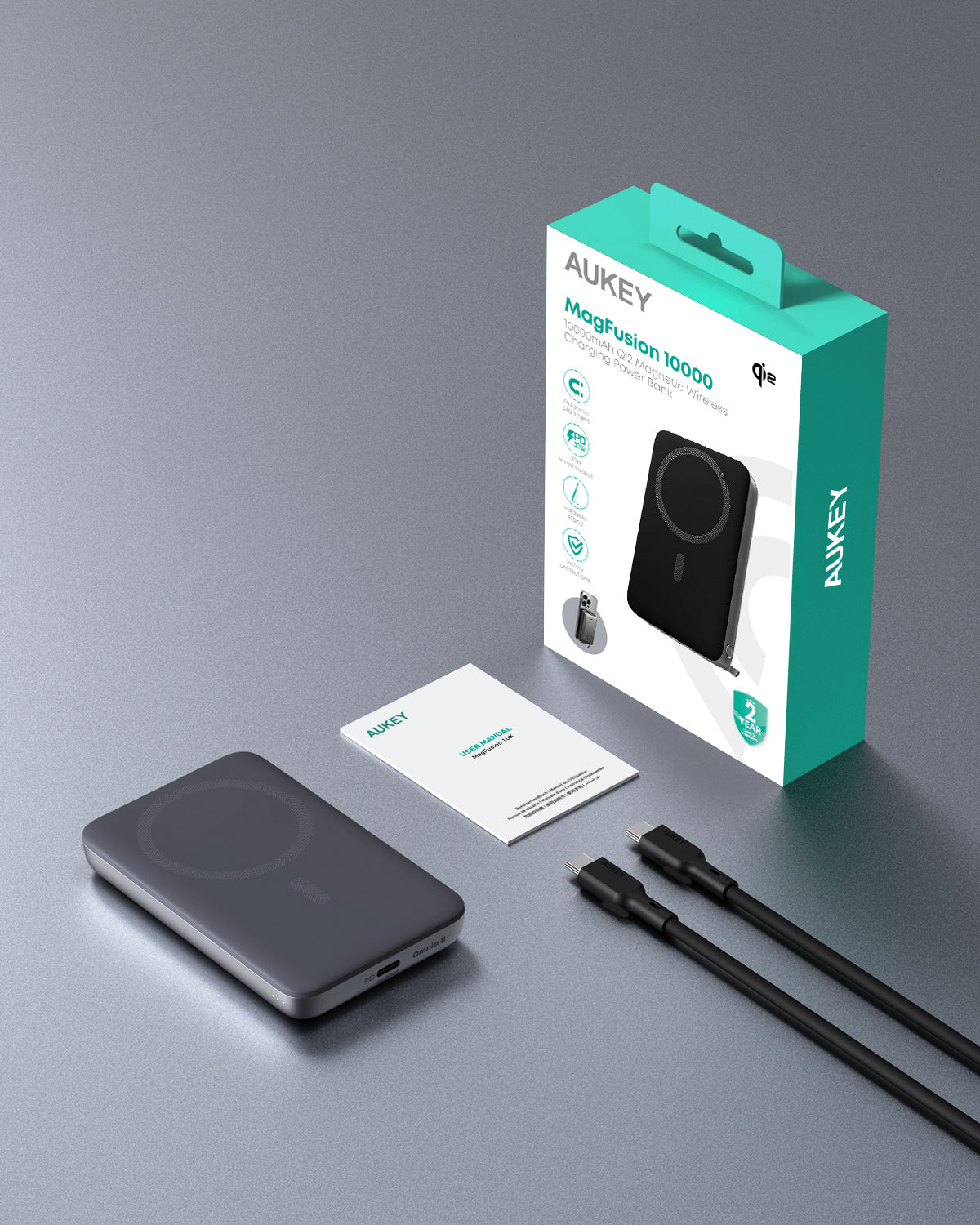 AUKEY MagFusion 10000 30W Magnetic Wireless Charging Power Bank PB-MS06