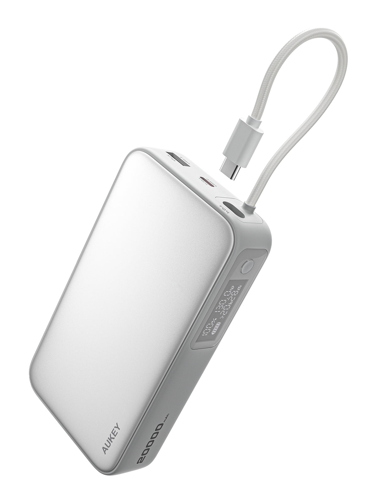 AUKEY Spark Sling 20000 Compact Fast Charging Power Bank with Built-in USB-C Cable PB-Y48