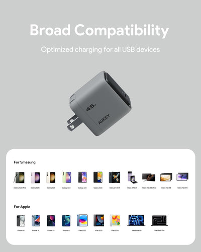 AUKEY Comet 45W PD Wall Charger with GaN Technology PA-C2