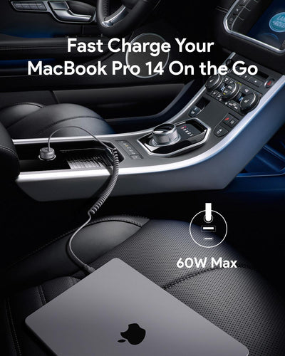 AUKEY CC-P2 Pathfinder Sling 75W Fast Charging Car Charger with Built-in Cable