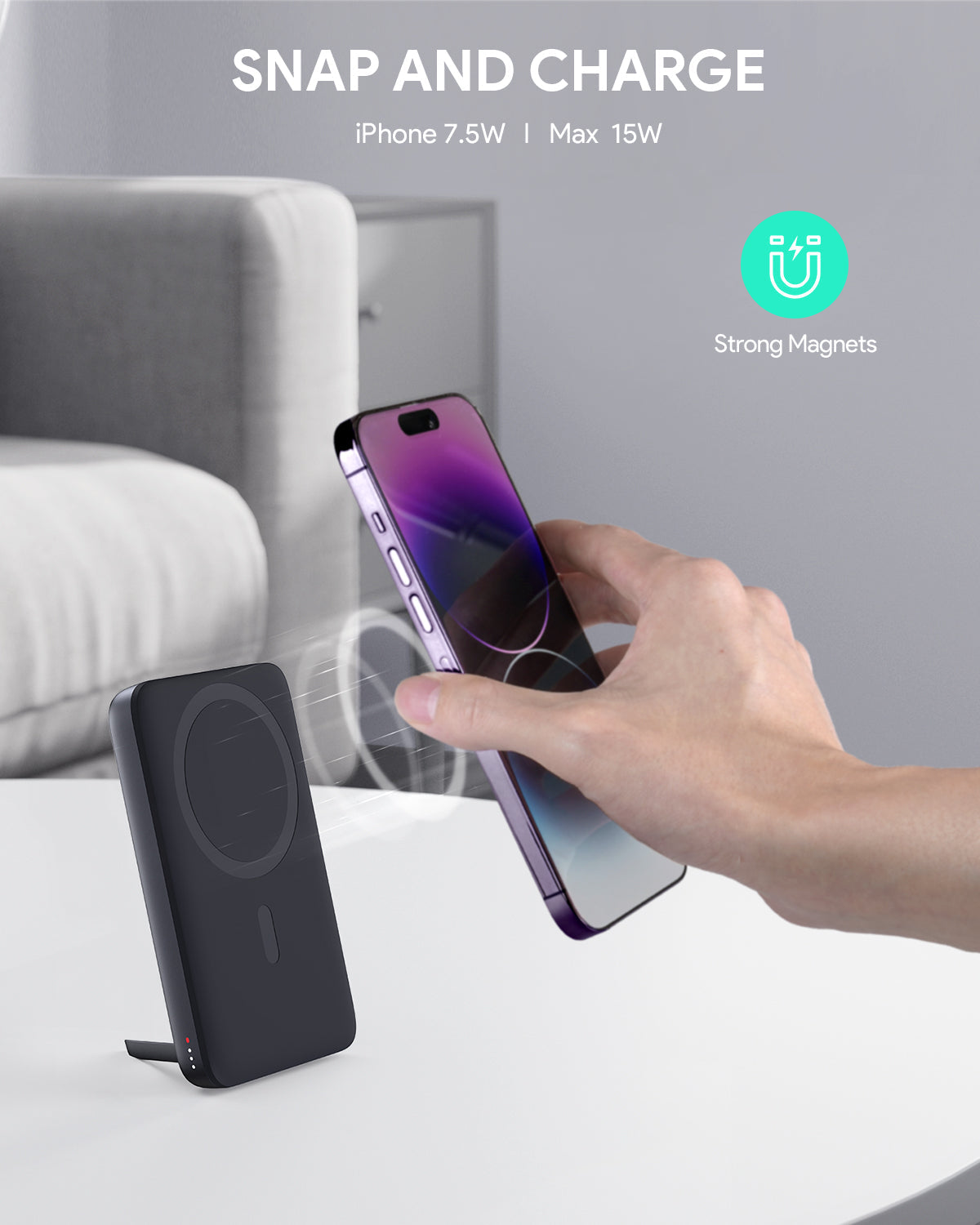 AUKEY MagFusion 6700 6700mAh Magnetic Wireless Charging Power Bank PB-MS01