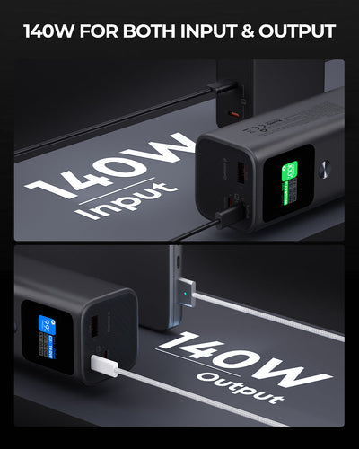 AUKEY Sprint X 27.6K 140W Ultra-Fast Charging Power Bank with Smart Digital Display PB-Y45