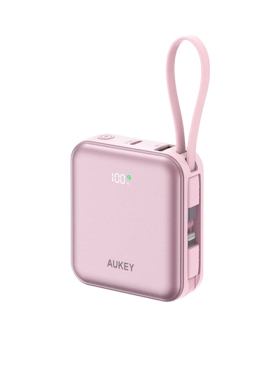 AUKEY Swivel Mini L 10000 22.5W 10000mAh Power Bank with Built-in USB-C and Lightning Cables PB-Y91L
