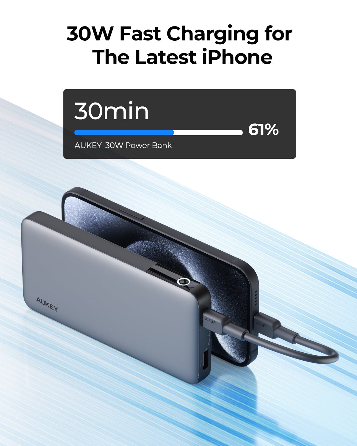 AUKEY Sprint X 10K 10000mAh Portable Power Bank with 30W PD3.0 PB-Y41